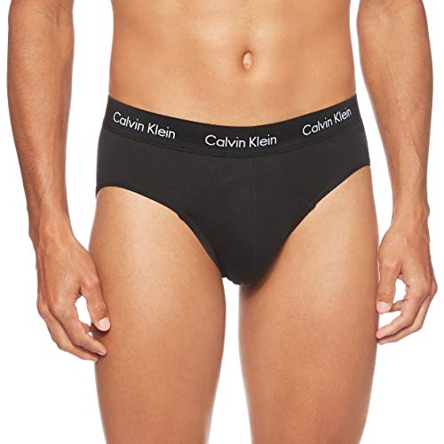 Calvin Klein Cotton Stretch-3er Slip, Azul (Black/Blue Shadow/Cobalt Water DTM WB 4ku), L (Pack de 3) para Hombre