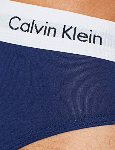 Calvin Klein Cotton Stretch-3er Slip, Multicolor (I03 White, Red Ginger, Pyro Blue), S (Pack de 3) para Hombre