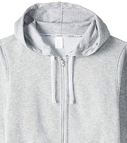 Calvin Klein Lounge Zip Up Hoodie-Modern Cotton Sudadera, Gris (Grey Heather 020), L para Mujer