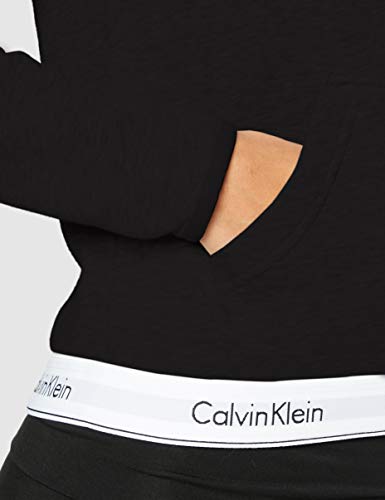 Calvin Klein Lounge Zip Up Hoodie-Modern Cotton Sudadera, Negro (Black 001), XS para Mujer