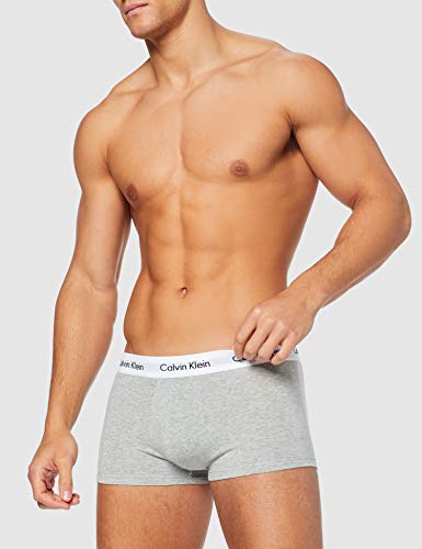 Calvin Klein Low Rise Trunk, Bóxer Para Hombre, Pack de 3, Multicolor (Black/White/Grey), S