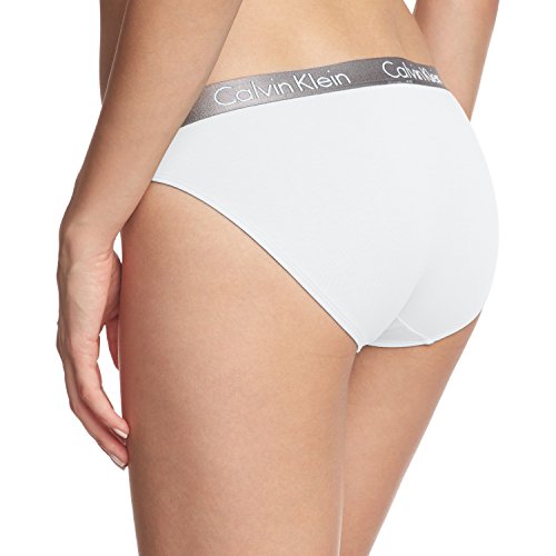 Calvin Klein Radiant Cotton-Bikini Braguita, Blanco (White 100), M para Mujer