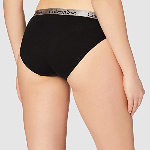 Calvin Klein Radiant Cotton-Bikini Braguita, Negro (Black 001), M para Mujer