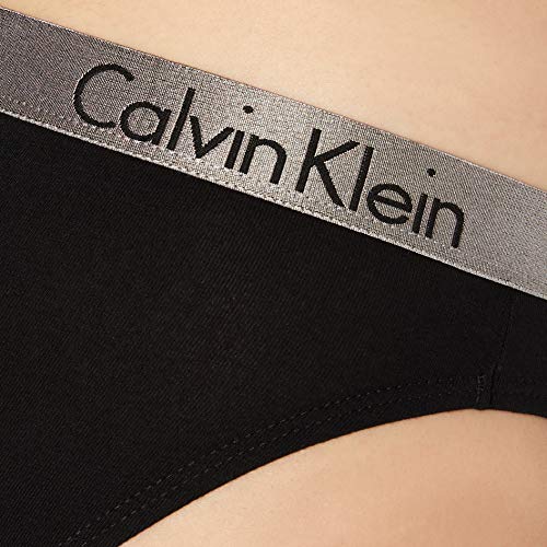 Calvin Klein Radiant Cotton-Bikini Braguita, Negro (Black 001), M para Mujer