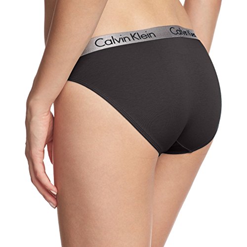 Calvin Klein Radiant Cotton-Bikini Braguita, Negro (Black 001), M para Mujer