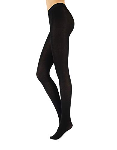 CALZITALY Leotardos De Lana Para Mujer | Medias De Cashmere | 150 Den | Negro, | S/M, L/Xl | Calcetería Italiana | (XL, Negro)