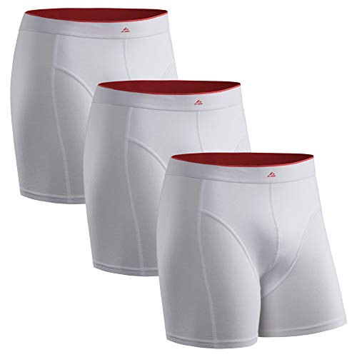 Calzoncillos Boxer de Bambú para Hombre, Pack de 3, Ropa Interior Antibacteriana y Ultra Suave, Ajustados, Comodidad Superior, Negro, Blanco, Gris, Multipack (Blanco, Large)