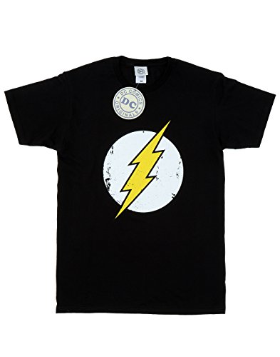 Camiseta DC Comics con el logotipo de The Flash, para hombre Negro negro XX-Large