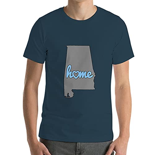 Camiseta de algodón para hombre, diseño de mapa de Alabama, color agradable al tacto, estilo USA