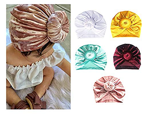 Casue Baby Turbane - Gorro para recién Nacidos y niñas, Gorro de algodón con Nudos para bebé B b