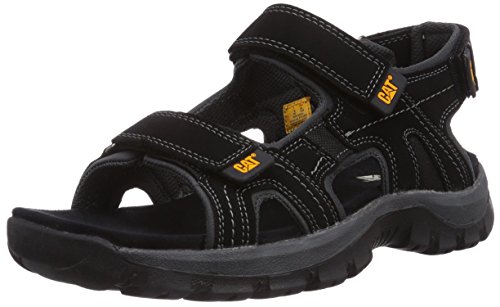 Cat Footwear Giles, Sandalias de Punta Descubierta Hombre, Negro (Mens Black Mens Black), 44 EU