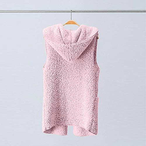 Chaleco para Mujer Calentar Abrigo con Capucha de Abrigo de Invierno Abrigo Informal Chaqueta de Abrigo Chaleco sin Mangas de Felpa con Capucha Outwear riou