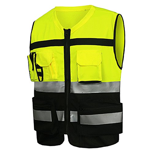 Chaleco reflectante de seguridad, chaleco de seguridad de malla reflectante de visibilidad Ropa de trabajo Gerente ejecutivo Chaleco, chaleco reflectante para protección de cruce, ropa de ciclismo