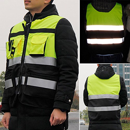 Chaleco reflectante de seguridad, chaleco de seguridad de malla reflectante de visibilidad Ropa de trabajo Gerente ejecutivo Chaleco, chaleco reflectante para protección de cruce, ropa de ciclismo