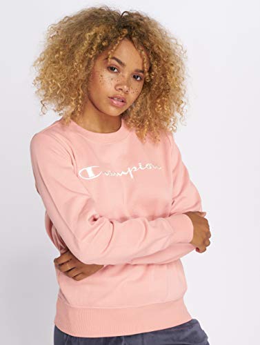 Champion Crewneck Sweatshirt Sudadera, Rosa (Rtn Ps033), Small para Mujer