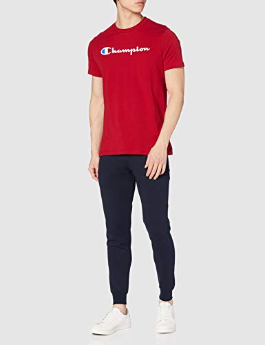 Champion Hombre - Camiseta Classic Logo - Rojo, S