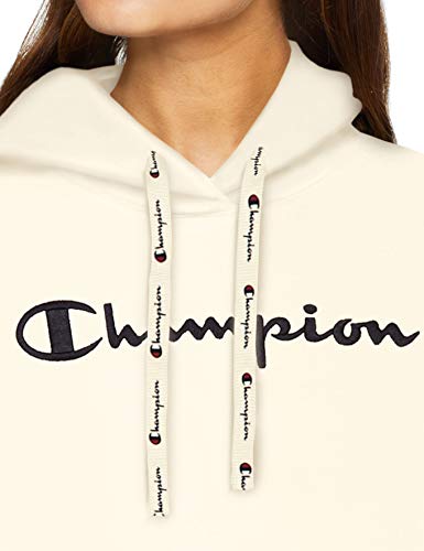 Champion Mujer - Sudadera con Capucha Classic C-Logo Allover - Ecru, S