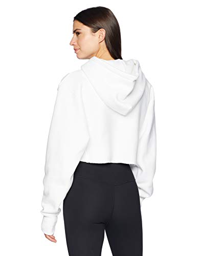 Champion Reverse Weave Cropped Cut Off Hood Sudadera con Capucha, Blanco, S para Mujer