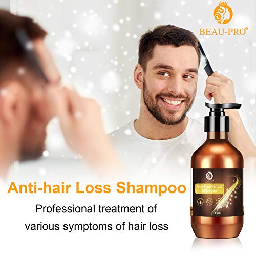 Champú Anticaida, Caida Pelo-, Serum Crecimiento Cabello, Serum Cabello, Tratamiento para el Cabello y Fortalece los Folículos para el Crecimiento Del Cabello Hombre y Mujer-300 Ml