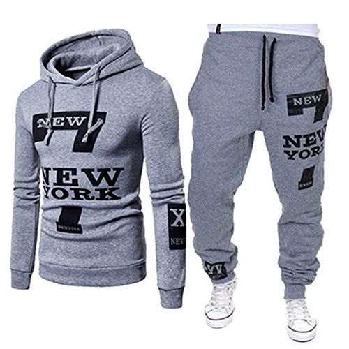 chándal Completo para Hombre, otoño e Invierno Slim fit Traje Deportivo Casual para Hombre de Cremallera Moda Manga Larga Chandal Sudadera con Capucha y Pantalones Conjunto Manga Larga Hoodie