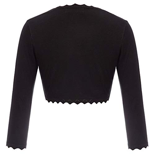 Chaqueta de Manga Corta de 3/4 con Frente Abierta para Mujer Bolero Shrug Black XL CL10960-1