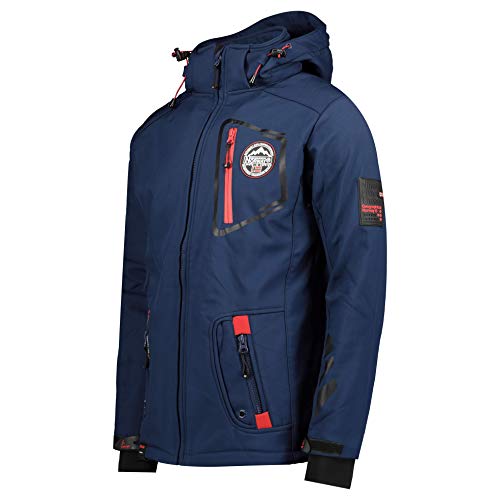 Chaqueta multifunción softshell impermeable para hombre de Geographical Norway, Otoño/Invierno, Manga Larga, Mujer, color azul oscuro, tamaño M