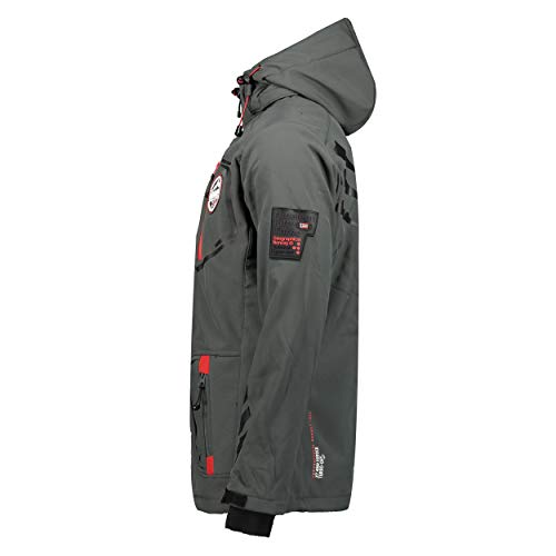 Chaqueta multifunción softshell impermeable para hombre de Geographical Norway, Otoño/Invierno, Manga Larga, Mujer, color gris, tamaño XXL