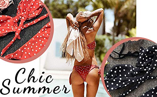 CheChury Bikini Mujer 2021 Dos Piezas Ropa con con Estampado de Lunares Traje de baño Conjunto de Bikini Push-Up Verano Acolchado Bra