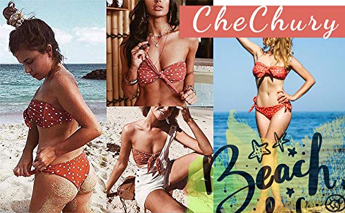 CheChury Bikini Mujer 2021 Dos Piezas Ropa con con Estampado de Lunares Traje de baño Conjunto de Bikini Push-Up Verano Acolchado Bra