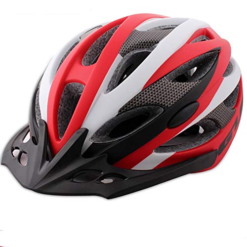 Ciclo casco de la bici Equipo ecuestre Casco de Ciclista integrado Masculino Y Femenino de bicicletas de montaña del casco de ciclista Adecuado para adultos y adolescentes ( Color : Red , Size : L )