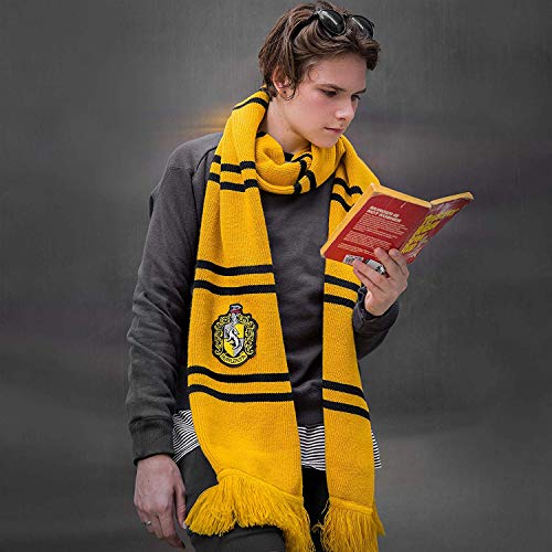 Cinereplicas - Harry Potter - Bufanda - Ultra Suave - Edición Deluxe - Licencia Oficial - Casa Hufflepuff - 190 cm - Amarillo y Negro