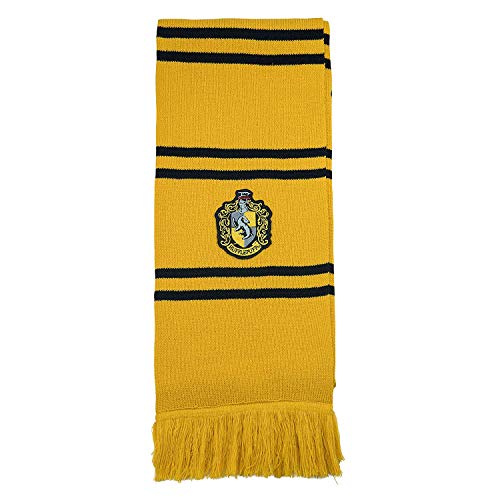 Cinereplicas - Harry Potter - Bufanda - Ultra Suave - Edición Deluxe - Licencia Oficial - Casa Hufflepuff - 190 cm - Amarillo y Negro