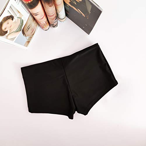 cjixnji Shorts de baño de Mujer,Traje de baño Atractivo de Las señoras Bikini de Talle Alto Trajes de baño Pantalones Cortos Cortos Traje de baño Ropa de Playa Negro (L)