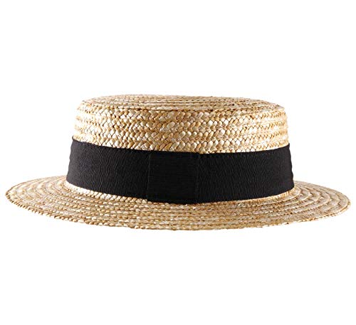 Classic Italy - Sombrero Gondolero Canotier Canotier - Talla 58 cm - Naturel