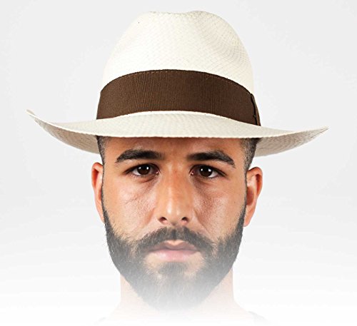 Classic Italy - Sombrero panamá Classic Paja Large - Talla 59 cm - Creme-Marron