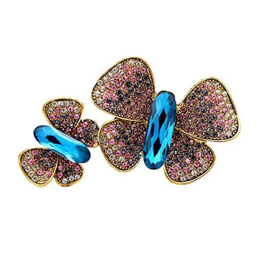 CLEARNICE Broches De Mariposa De Diamantes De Imitación Grandes para Mujeres Nuevo Diseño De Otoño Insecto Pines Vintage Abrigo Joyería