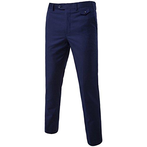 Cloudstyle Traje Suit Hombre 3 Piezas Chaqueta Chaleco pantalon Traje al Estilo Occidental, Azul, L