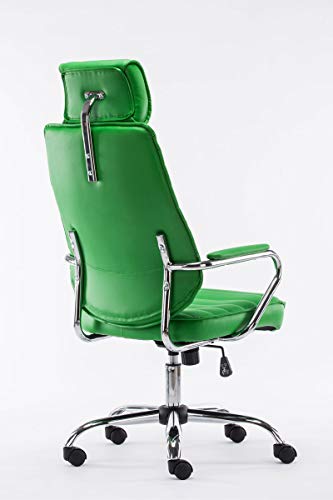 CLP Silla De Oficina Rako Tapizada En Simil Cuero & Base con Ruedas I Silla Ejecutiva Altura Regulable & Giratoria, Color:Verde Claro