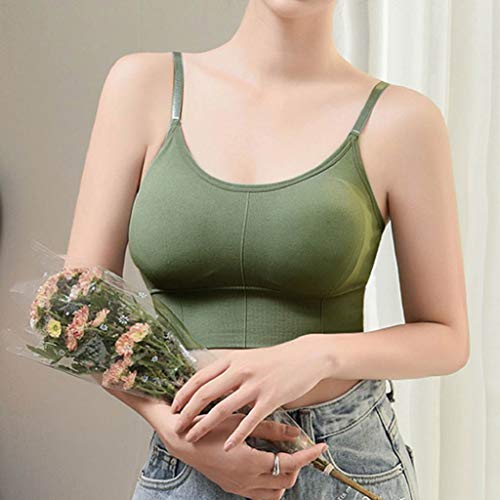 CMTOP 4 Piezas de Sujetador de Camisola para Mujer Sujetador de Tubo de Cuello V Banda Sujetador de Dormir Sujetador Deportivo Ropa Interior sin Costuras con Tirantes Elásticos