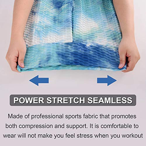 CMTOP Mallas Pantalones Deportivos Leggings Pantalones de Yoga Tie-Dye Mujer Yoga de Alta Cintura Elásticos y Transpirables para Yoga Running Fitness con Gran Elásticos