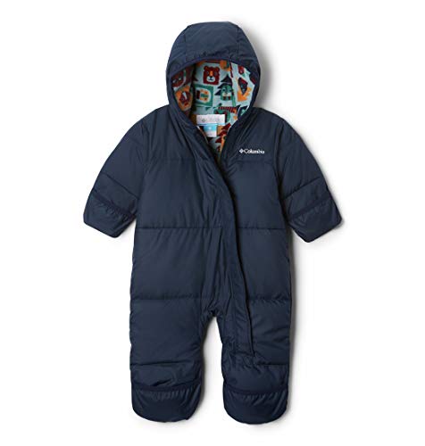 Columbia Snuggly Bunny Mono de esquí infantil, Niño, Coll Navy, Verde con estampado (Pine Green Critter Block), Talla: XS