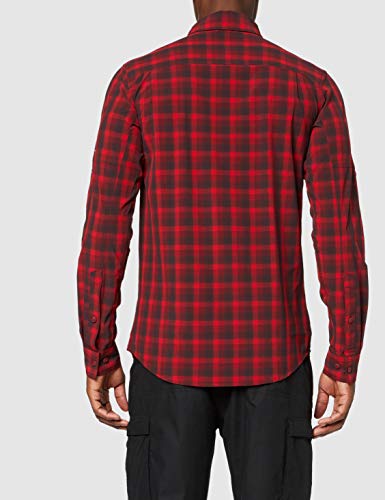 Columbia Triple Canyon Camisa de Manga Larga, Hombre, Rojo (Mountain Red Mini Tonal Plaid), M