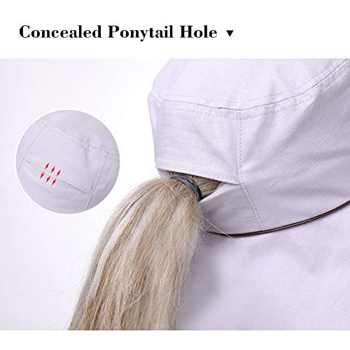 Comhats Sombrero de Verano para Mujer (protección UV 50+, con Correa para la Barbilla) Beige M