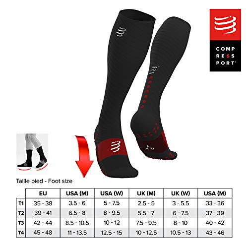 COMPRESSPORT - Calcetín de compresión desintoxicante - Recuperación completa - Regeneración muscular después de un esfuerzo extremo - Bienestar y recuperación sostenible - Trabajo Viajes Avión, Negro