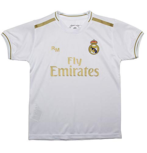 Conjunto Camiseta y pantalón 1ª equipación del Real Madrid - Replica Oficial con Licencia - Dorsal Liso - Niño Talla 4