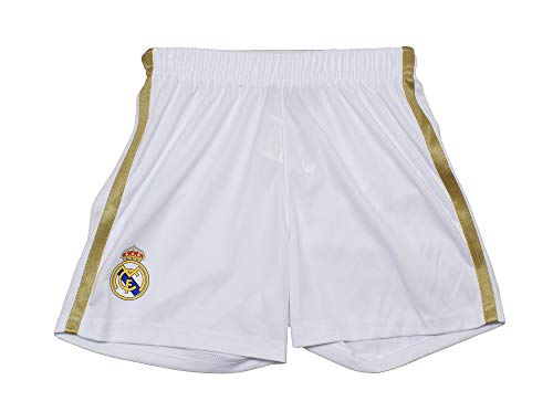 Conjunto Camiseta y pantalón 1ª equipación del Real Madrid - Replica Oficial con Licencia - Dorsal Liso - Niño Talla 4