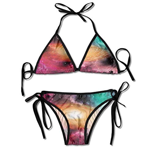 Conjunto de Bikini Mapa de astrología con descripciones Pronóstico para Persona Futuro Nacimiento Natal Tierra Tema Traje de baño Mujeres