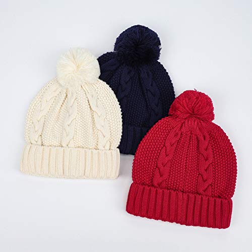 Conjunto de gorro y bufanda para niños y niñas, gorro de invierno con pompón de punto de otoño de algodón cálido para esquiar al aire libre, accesorio para bebé