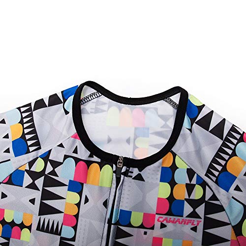 Conjunto de Jersey de Bicicleta para Mujer Traje De Montar Verano Chaqueta De Traje De Mono Ciclismo Femenino De Triatlón De La Mujer (Color : Multi-Colored, Size : XL)