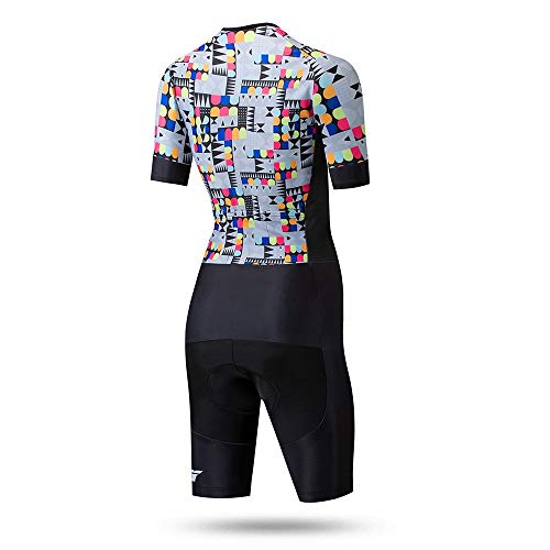 Conjunto de Jersey de Bicicleta para Mujer Traje De Montar Verano Chaqueta De Traje De Mono Ciclismo Femenino De Triatlón De La Mujer (Color : Multi-Colored, Size : XL)